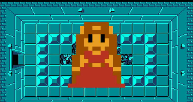 The Legend Of Zelda (1986)  Esta fue la primera aparición en "8 bits" con vestido sencillo pero iconico 
