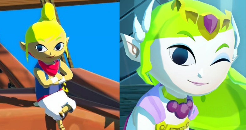 The Legend Of Zelda The Wind Waker (2002) .                            aparece como Tetra con una apariencia carituresco y más adelante se revela como la princesa
